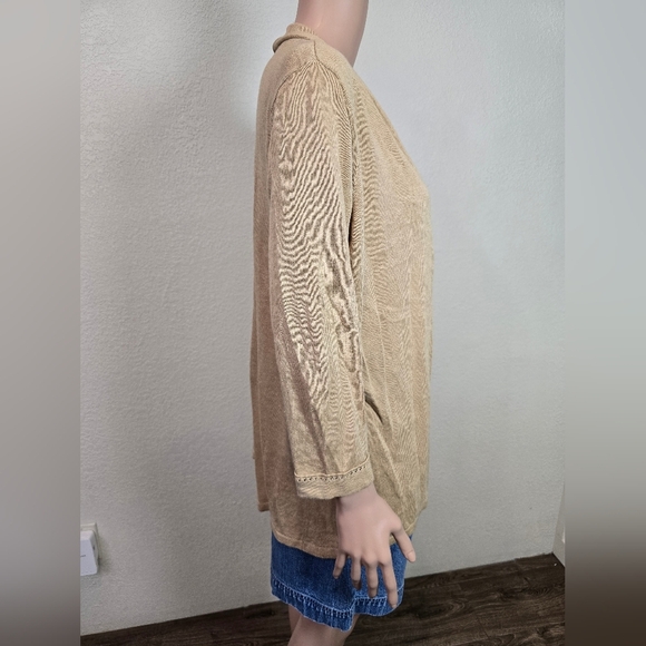 J. Jill Cardigan Sweater Womens Med Open Front Long Sleeve Linen/ Rayon - Picture 6 of 12